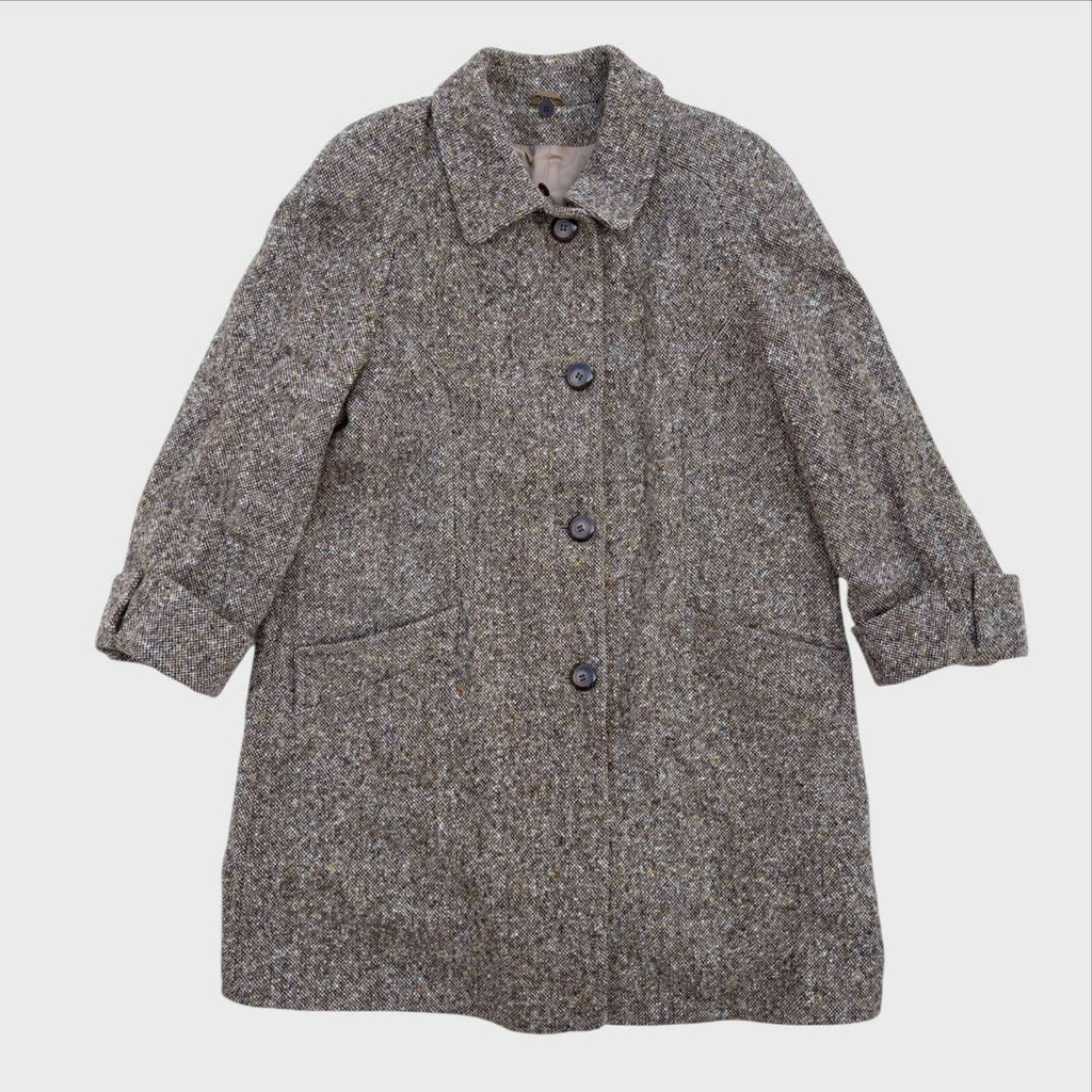 Dolomiten Cappotto Vintage Donna tessuto Tweed marrone