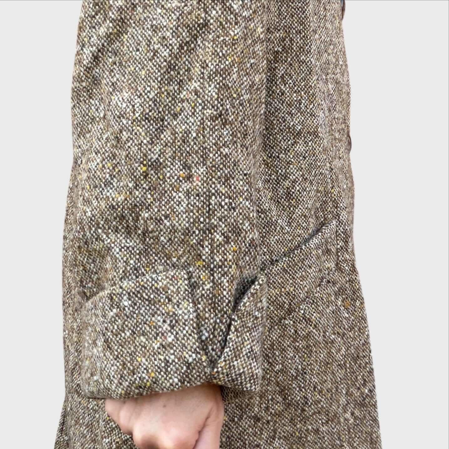 Dolomiten Cappotto Vintage Donna tessuto Tweed marrone