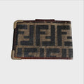 Portafoglio Vintage Fendi - Zucca Canvas e Pelle Marrone