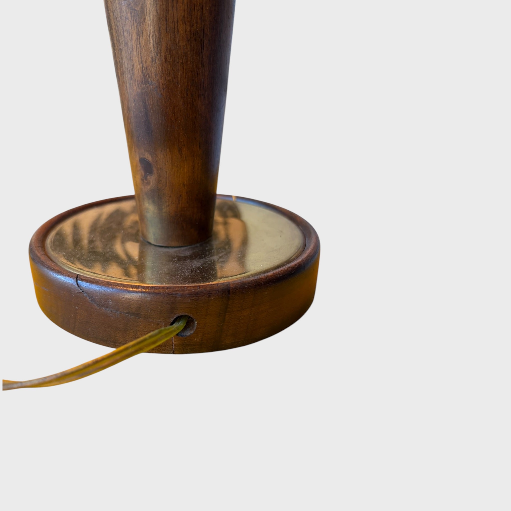 Base legno e ottone, lampada vintage anni 50