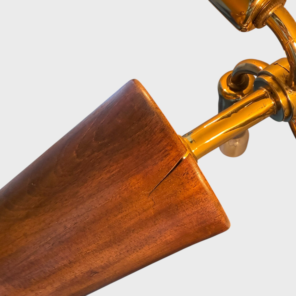 Dettaglio struttura in legno lampada vintage anni 50