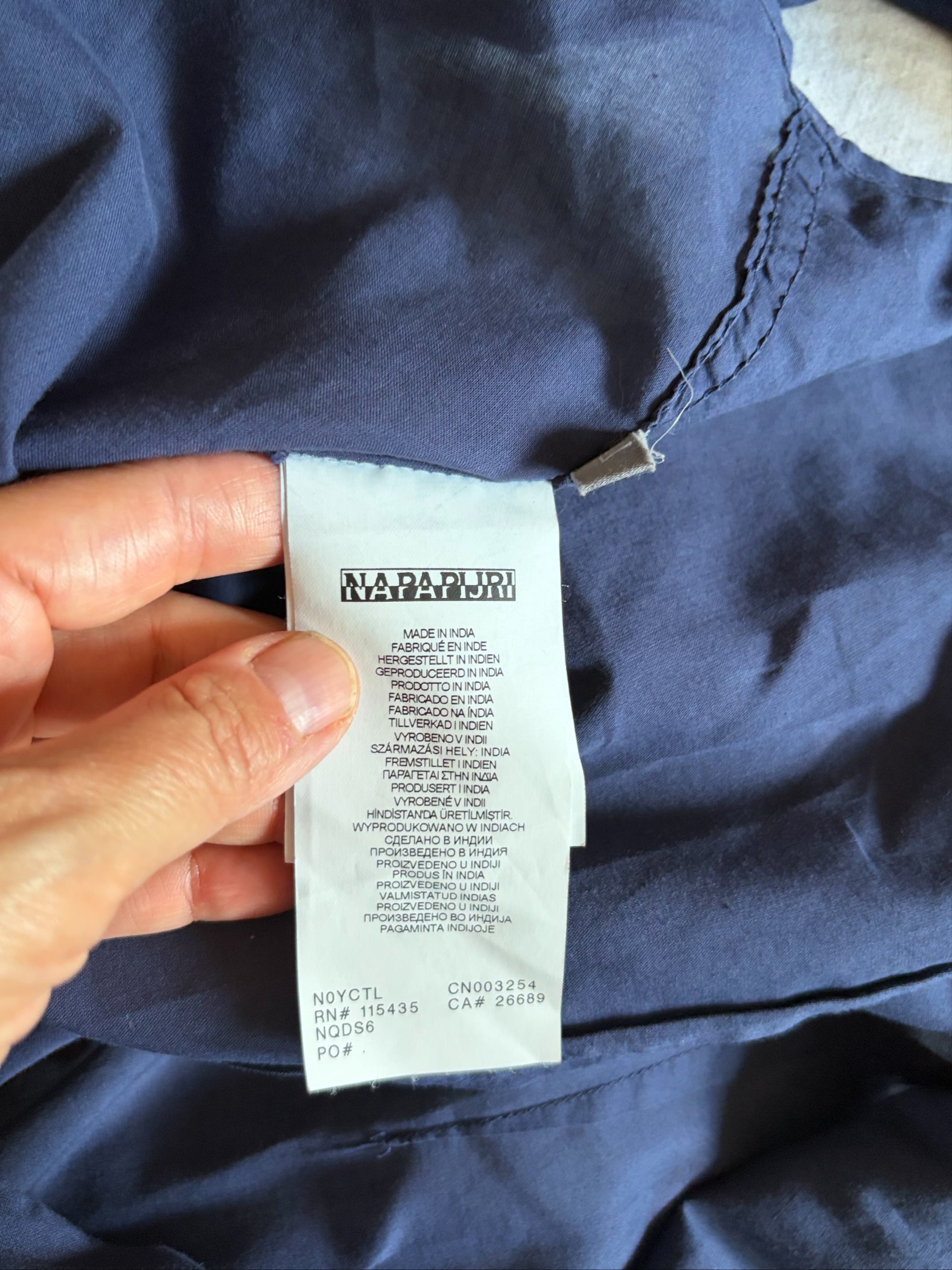 Camicia Vintage Napapijri Uomo Taglia L Blu Leggera ricamo bandiera norvegese 