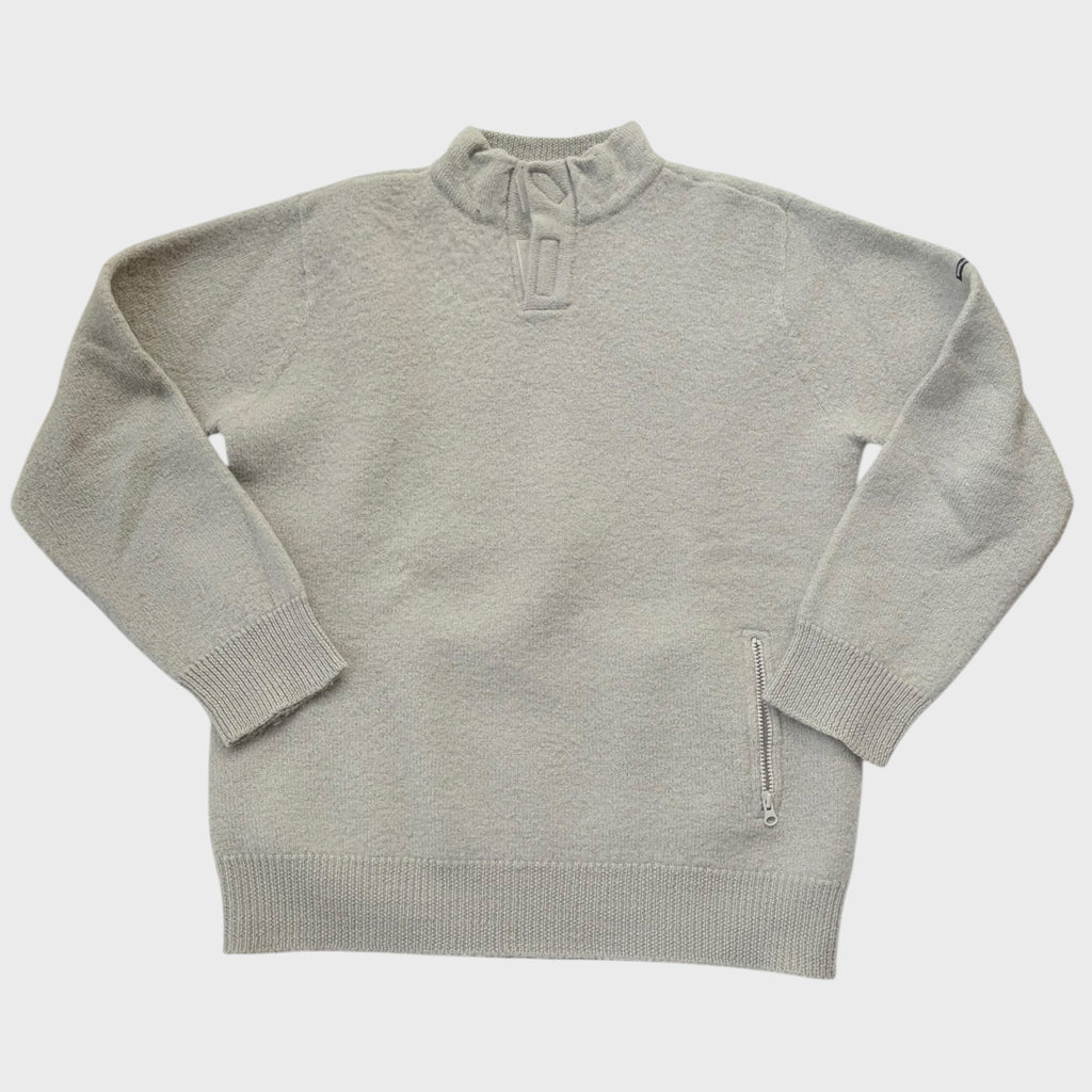 Maglione Vintage Caterpillar (CAT) in lana Taglia M Beige con Tasca con Zip 