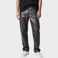 Pantaloni Vintage Vera Pelle da Uomo Biker Taglia 50 colore nero cuciture tabacco  Anni '90 