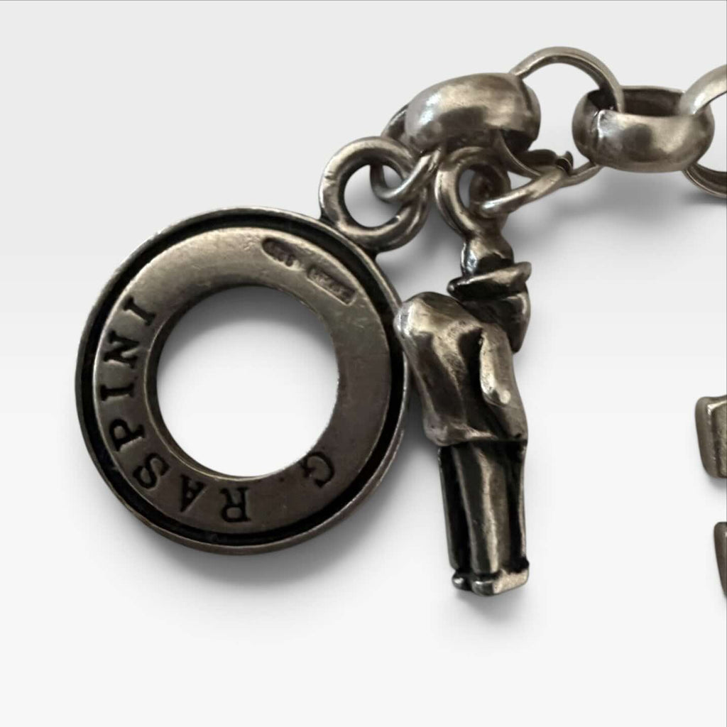 Giovanni Raspini Bracciale Scaramantici - Argento 925 con Charms - Chiusura a T con cerchio logato