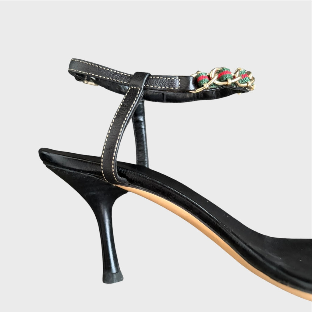 Gucci Sandali Vintage Nastro Web Tacco – Tg. 37