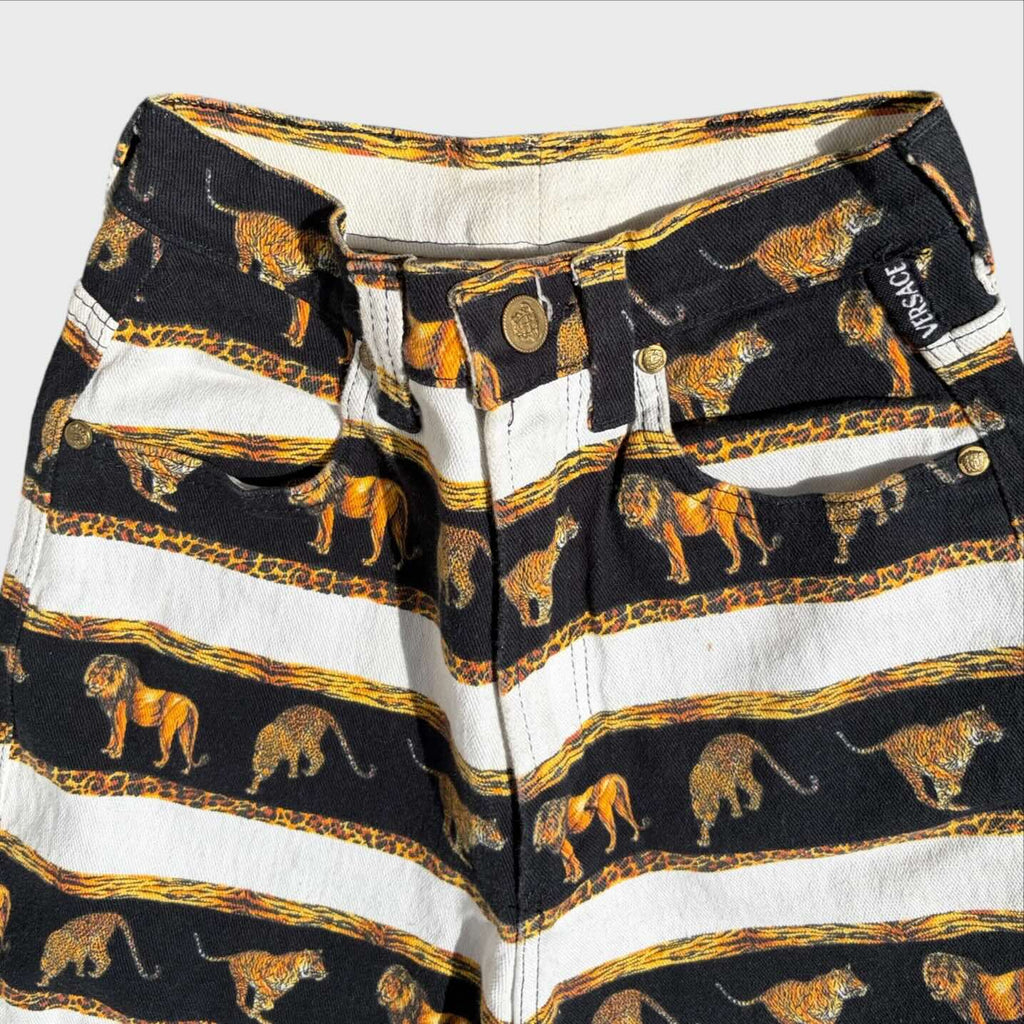 Versace Jeans Couture XXS – Pantaloni Vintage Animal Print Big Cats
