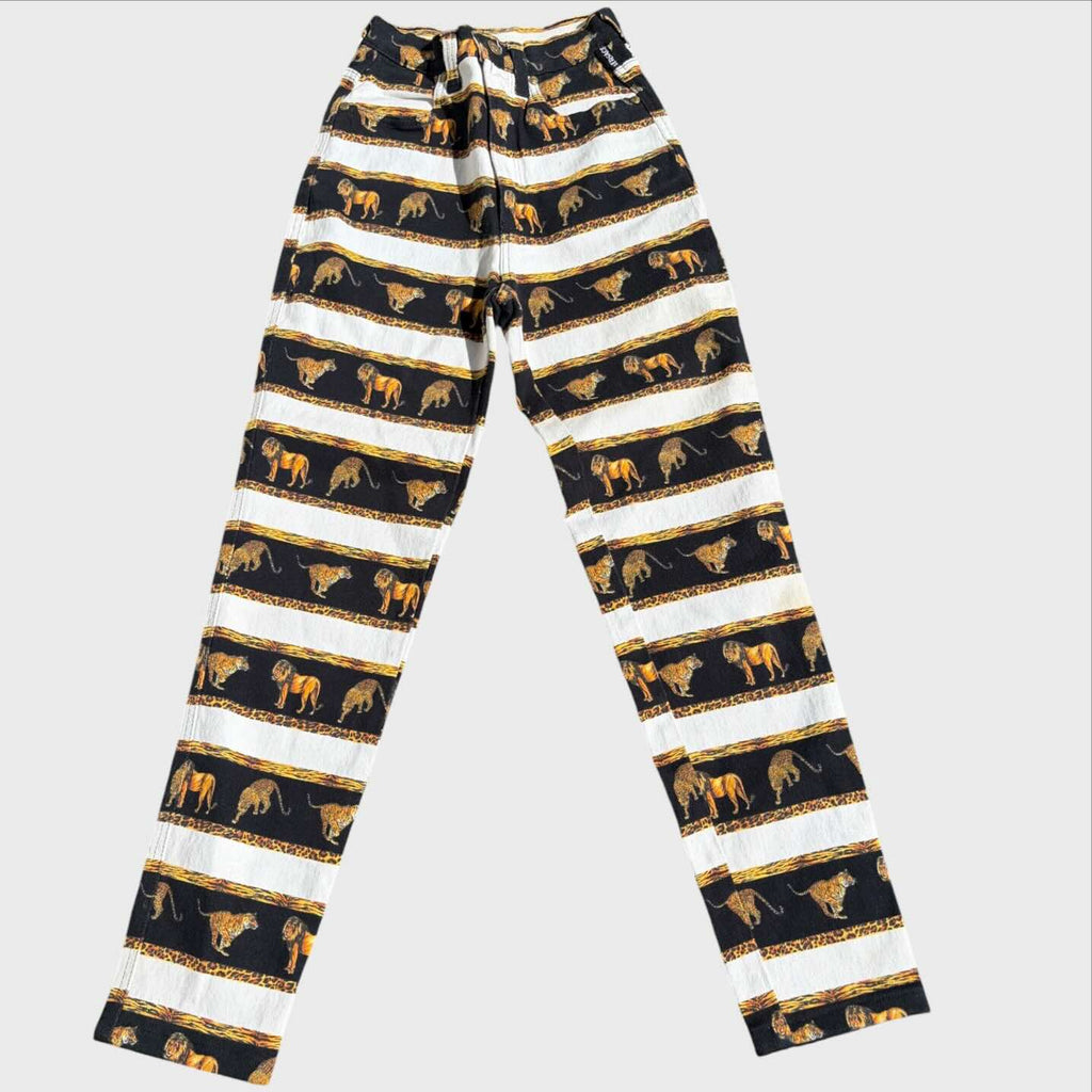 Versace Jeans Couture XXS – Pantaloni Vintage Animal Print Big Cats