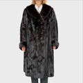Cappotto Vintage in Pelliccia di Visone Marrone Scuro - Collo Sciallato