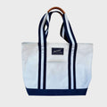Ralph Lauren Borsa Tote Vintage in cotone bianco e blu