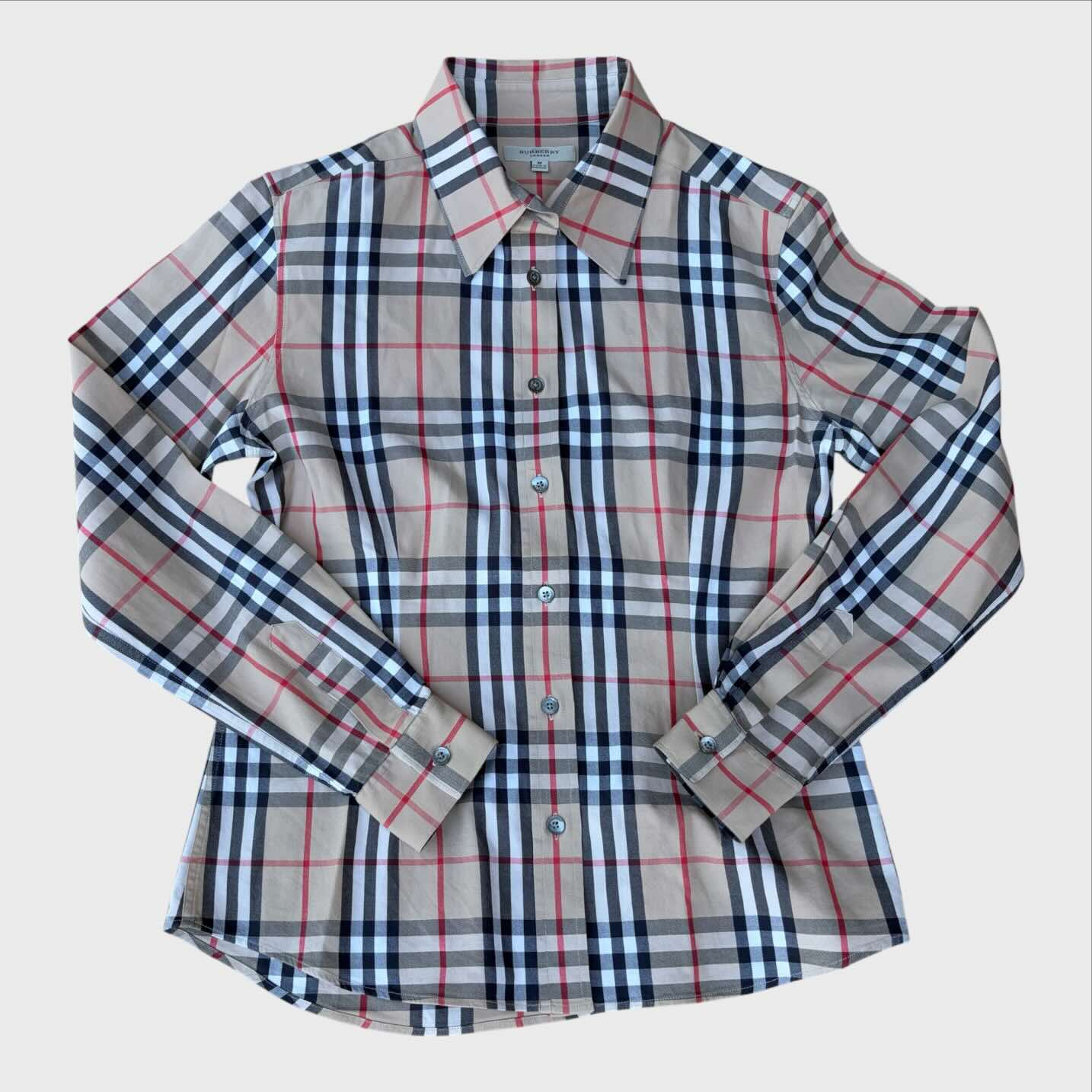 Burberry Camicia Vintage da donna scozzese beige taglia M