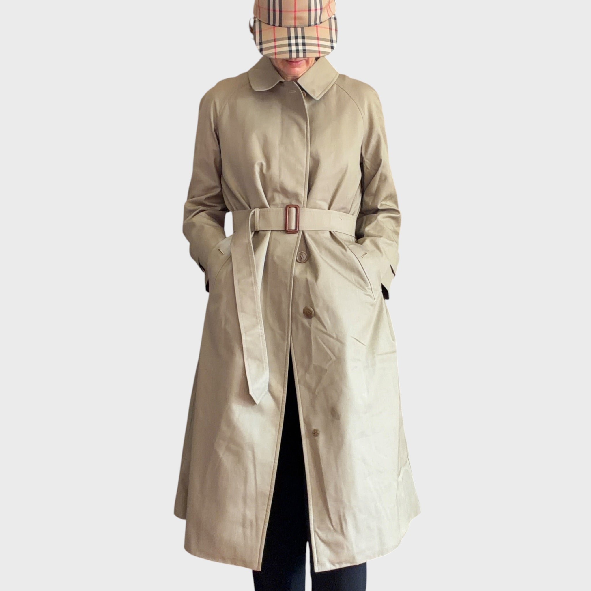 Burberry Impermeabile Vintage Donna con Gilet Interno Staccabile Tartan – Taglia 40/42 IT 