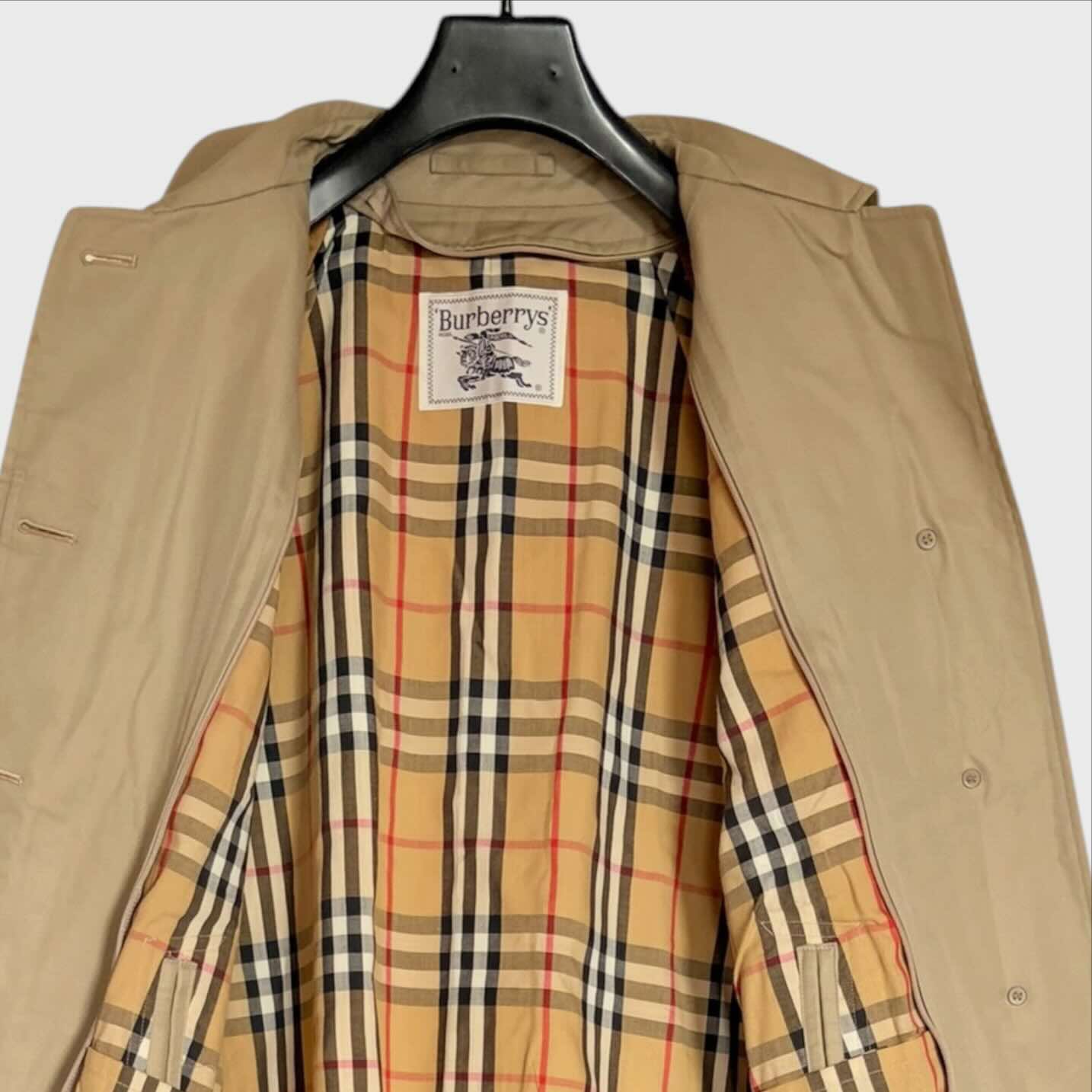 Interno Burberry Impermeabile Vintage Donna con Gilet Interno Staccabile Tartan – Taglia 40/42 IT 