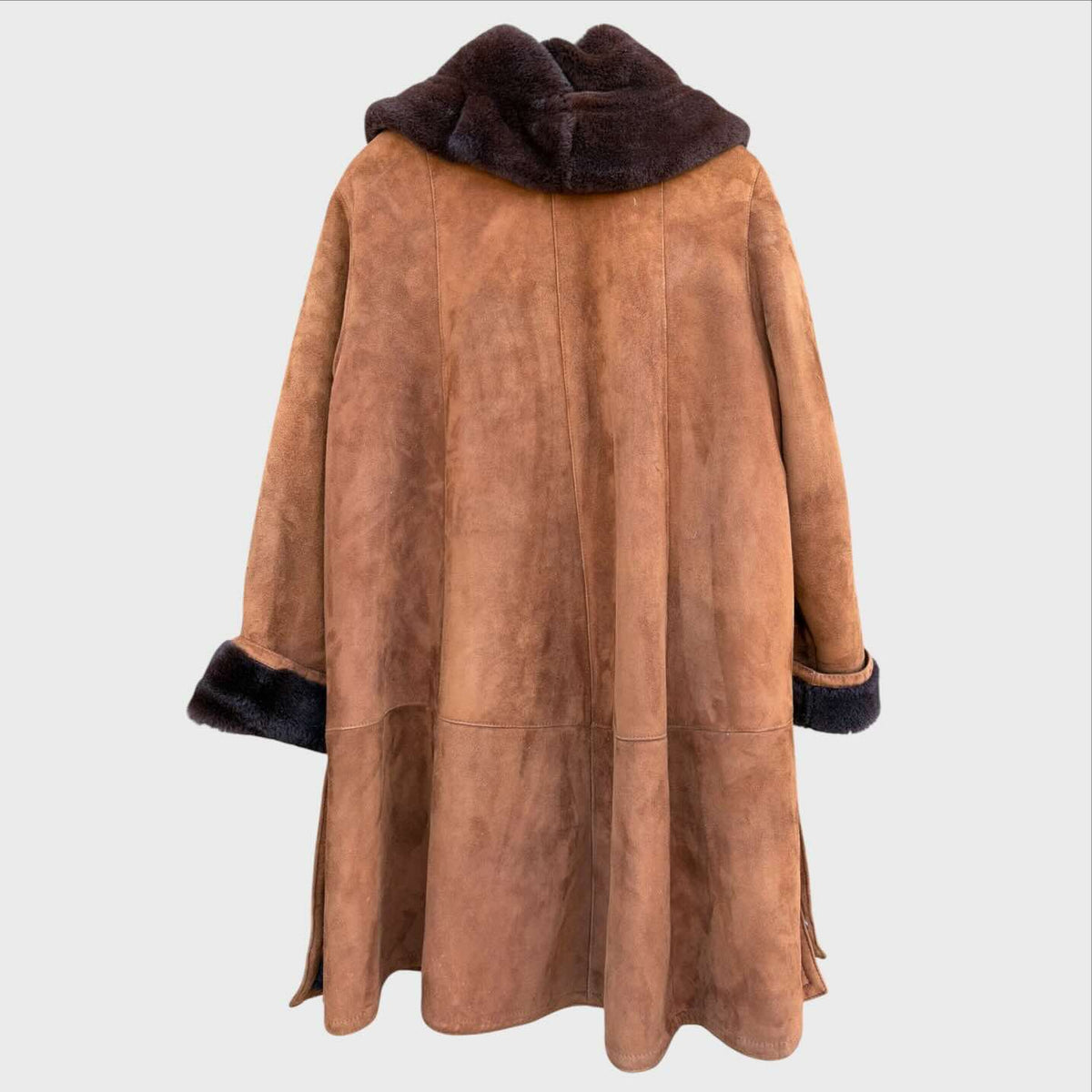 Dietro Montone Vintage Shearling da donna Gallotti manifattura italiana . Taglia 42 IT . Colore marrone 