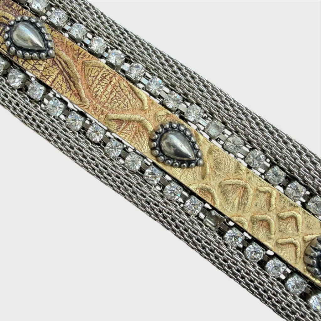 Cintura Vintage Nanni – Maglia Metallica & Pelle Effetto Serpente | Made in Italy