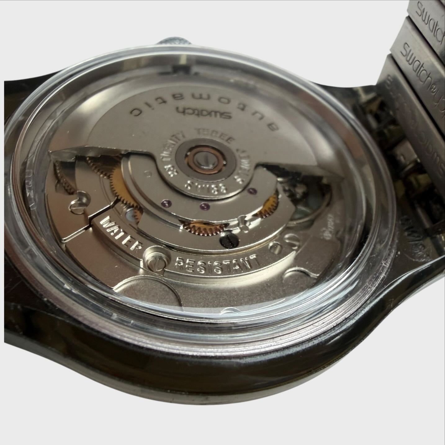 Fondo a vista movimento automatico orologio vintage Swatch