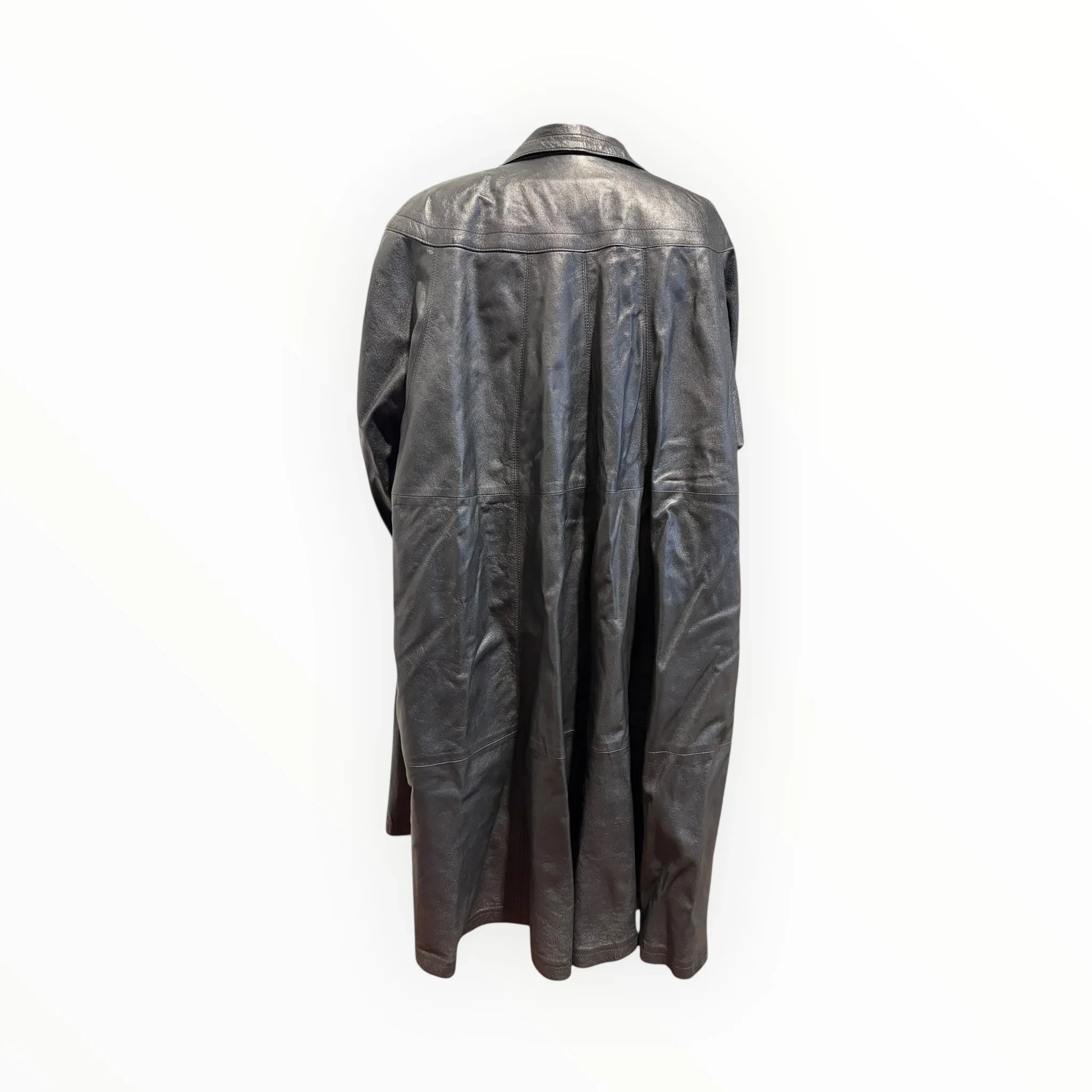 Cappotto vintage da donna pelle nera