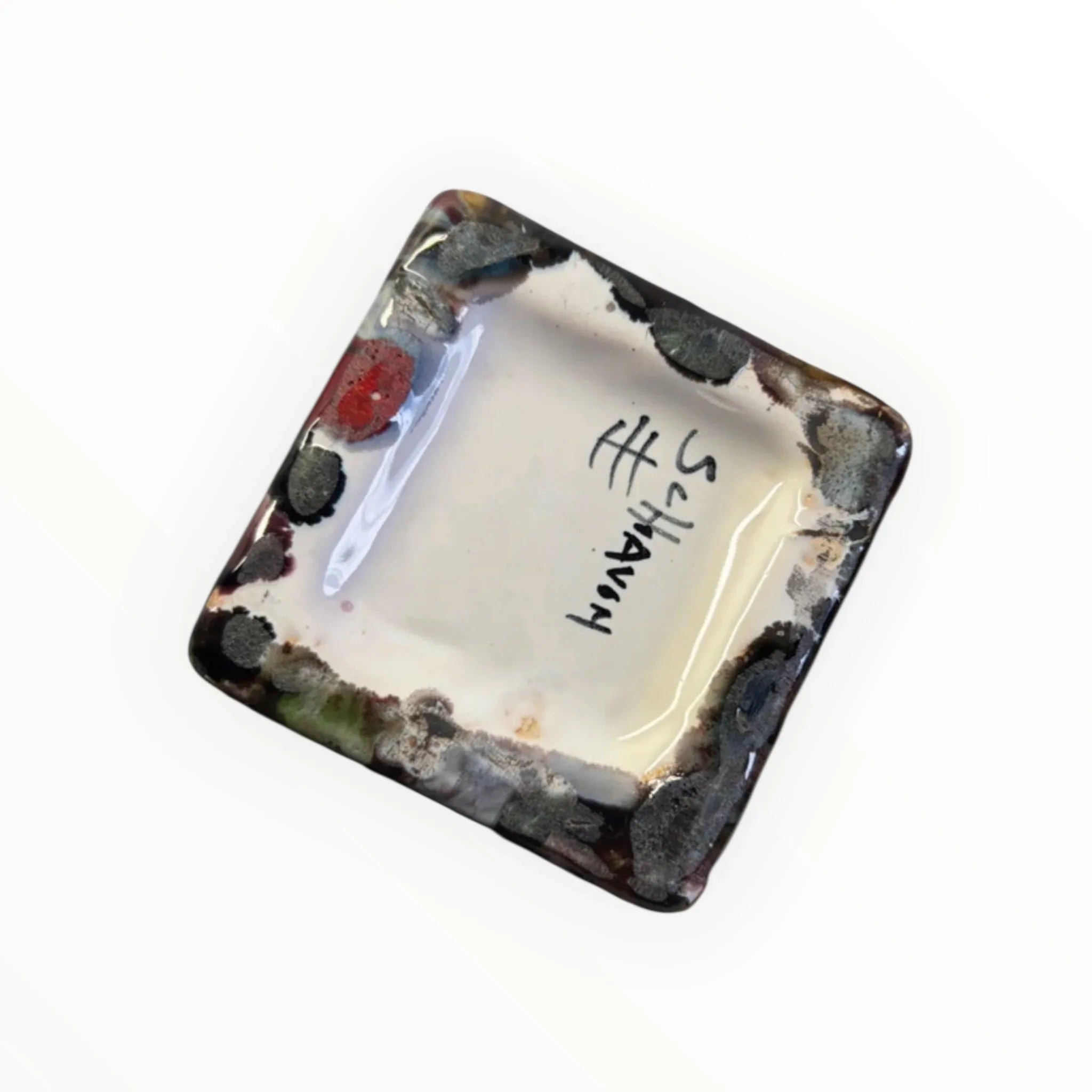 Vaso Elio Schiavon Ceramica Rossa Motivo Città