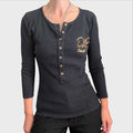 D&G Dolce&Gabbana Top Nero con Strass Dorati e Bottoni