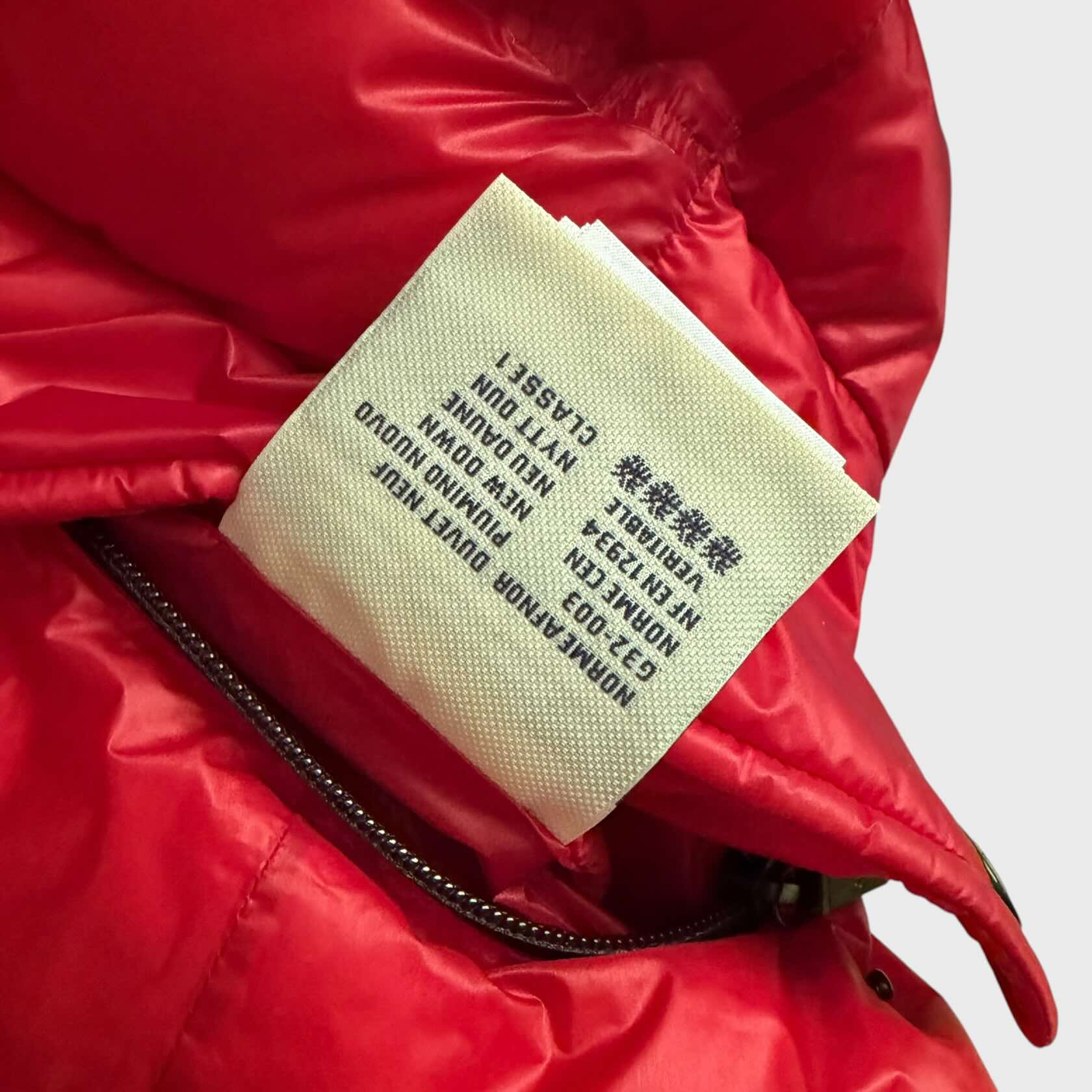 Etichetta interna piumino Moncler 