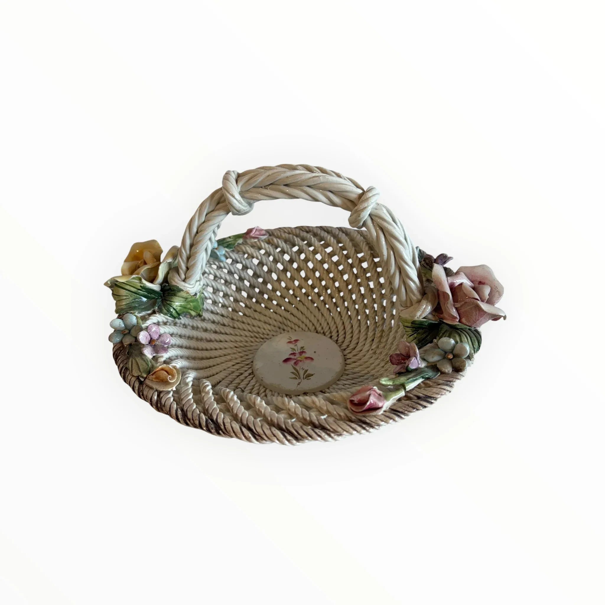 Cestino in ceramica Capodimonte vintage