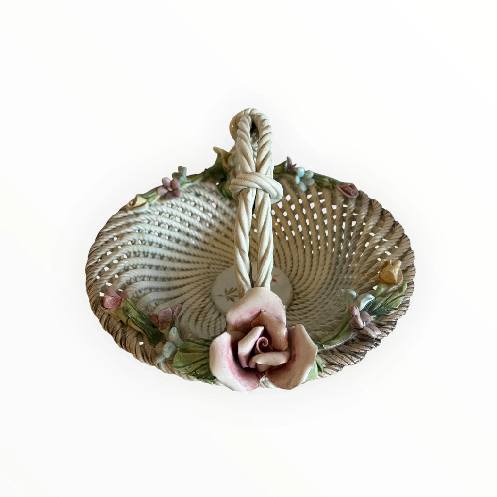 Cestino in ceramica Capodimonte vintage