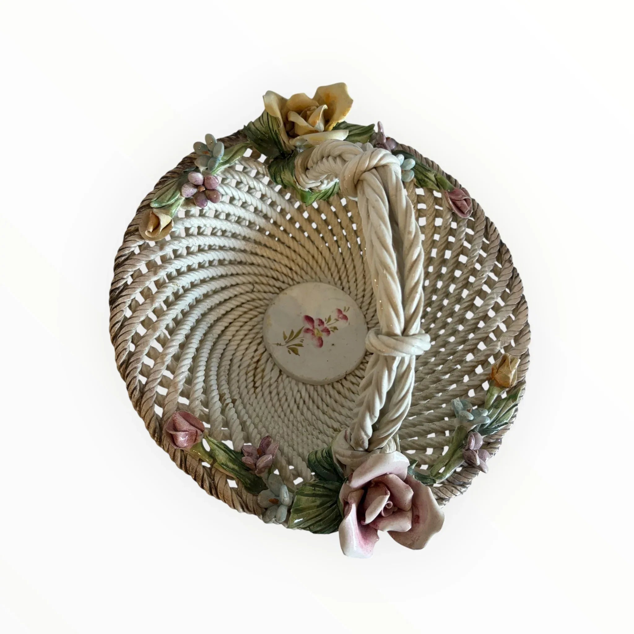 Cestino in ceramica Capodimonte vintage