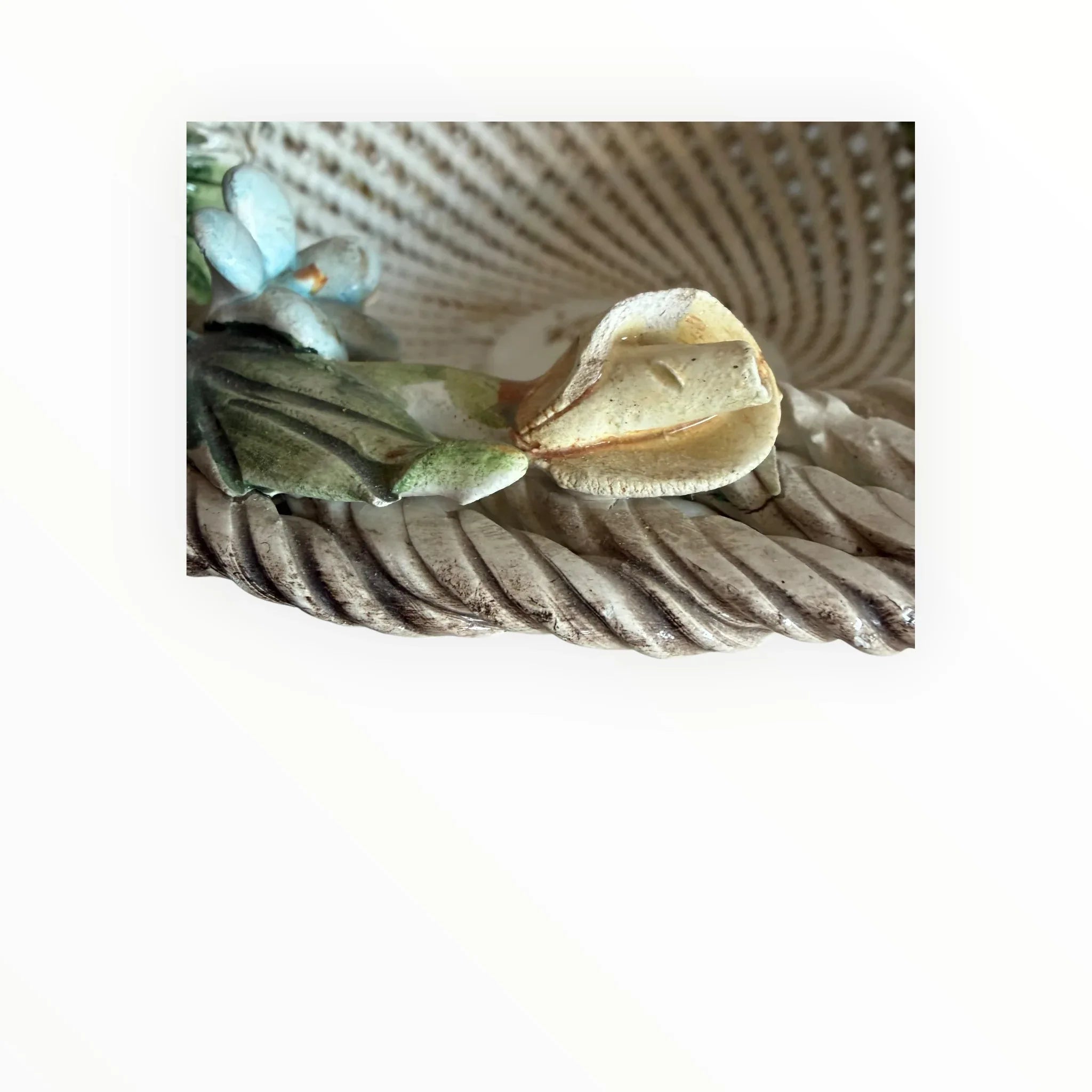 Cestino in ceramica Capodimonte vintage