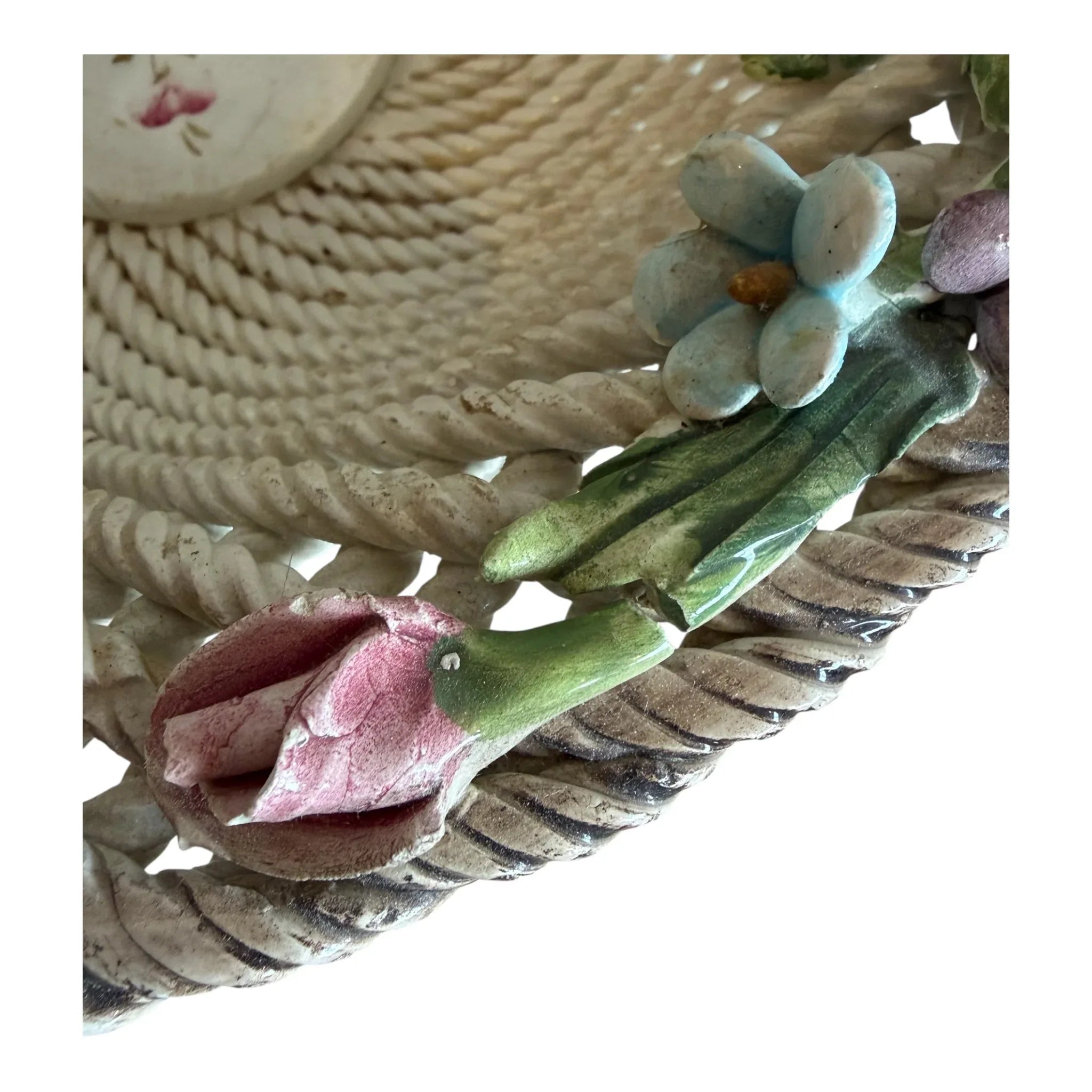 Cestino in ceramica Capodimonte vintage