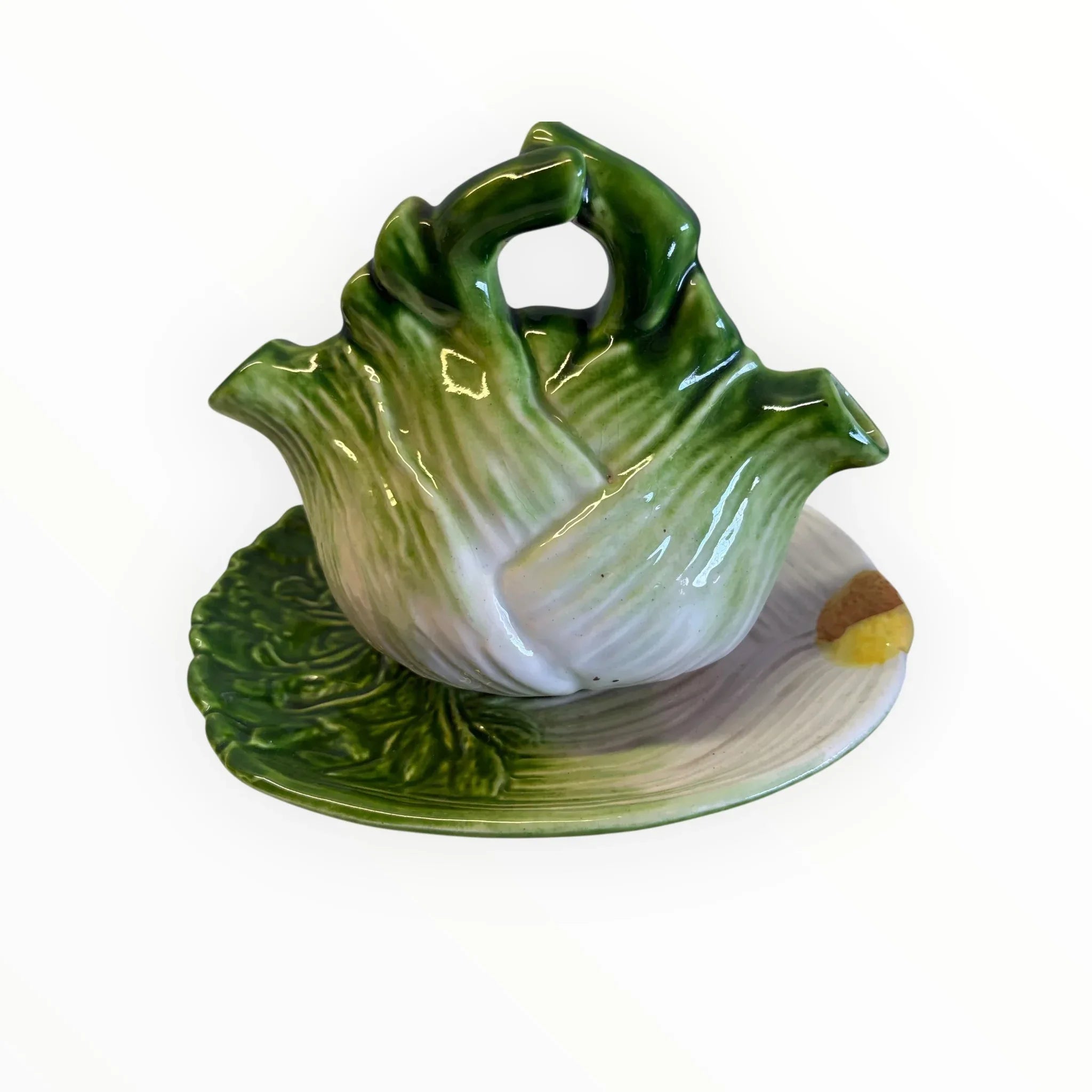 Oliera vintage in ceramica a forma di finocchio