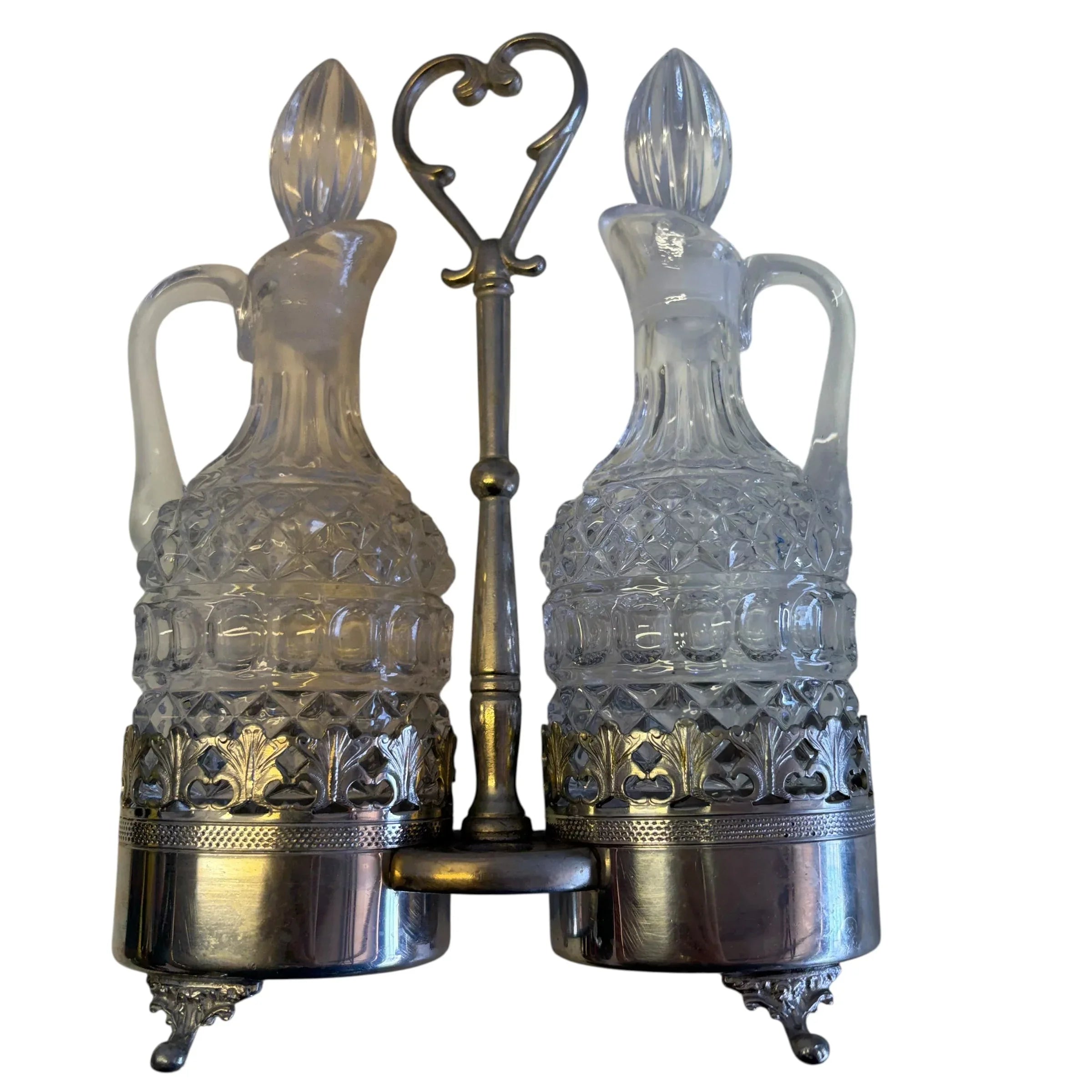 Set da condimento d’epoca peltro Delfi 95% - Cruet set vittoriano