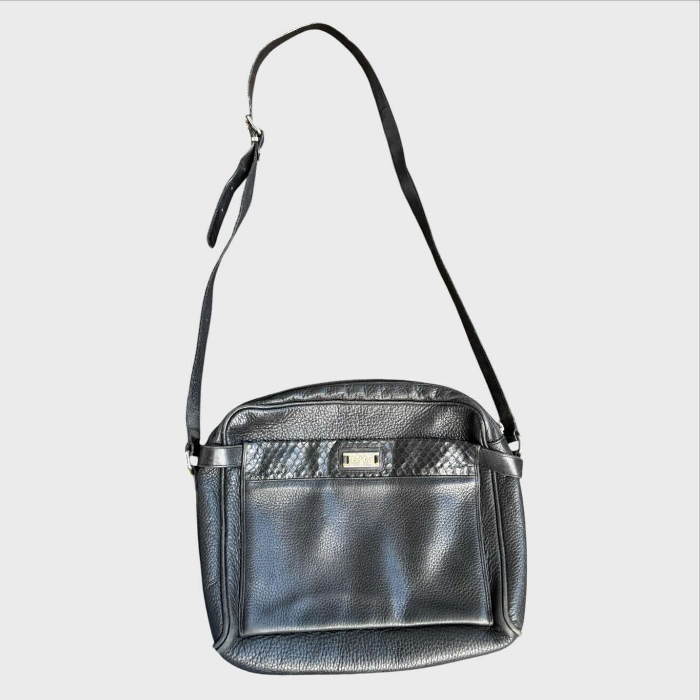 Borsa Fendi Vintage in Pelle e Inserti in Pelle di Serpente 