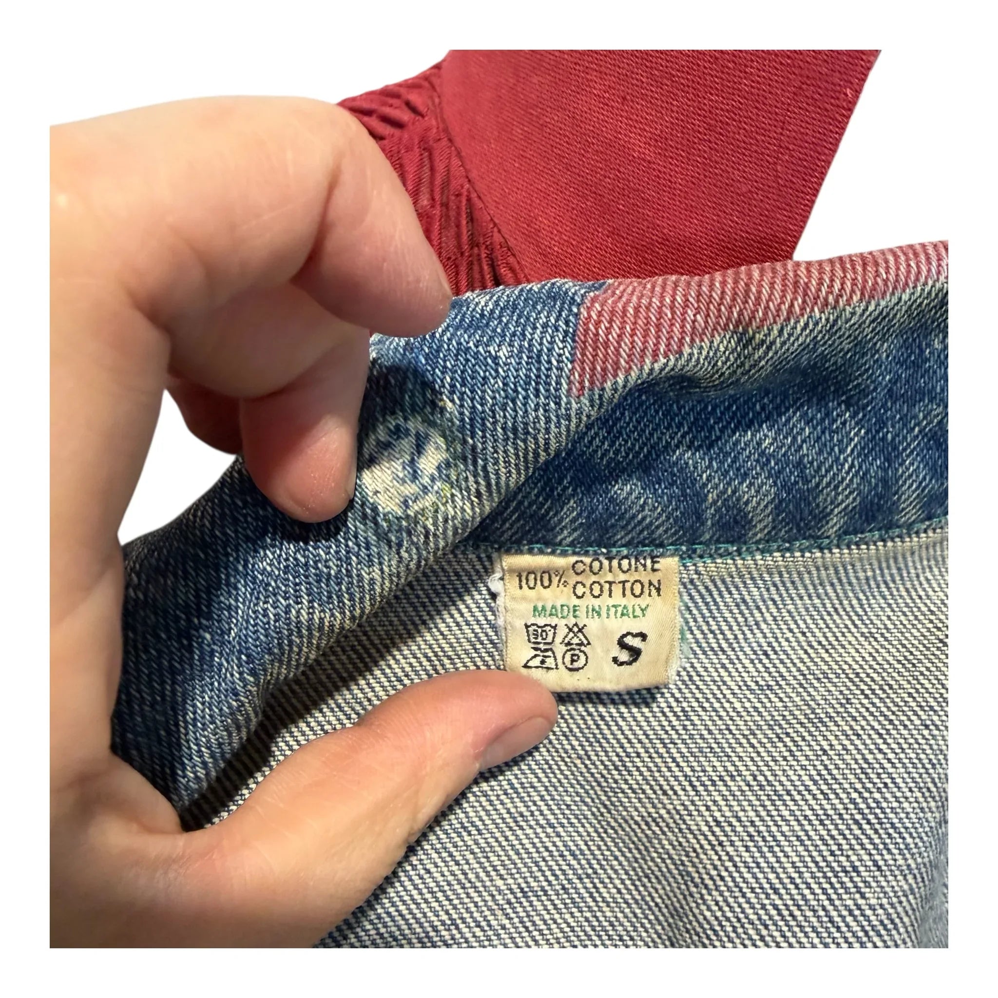 Giacca Vintage Uomo Naj Oleari in Denim Stampato – Anni ‘80/’90