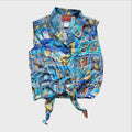 Kenzo Jungle camicia Vintage senza maniche stampata Con nodo davanti
