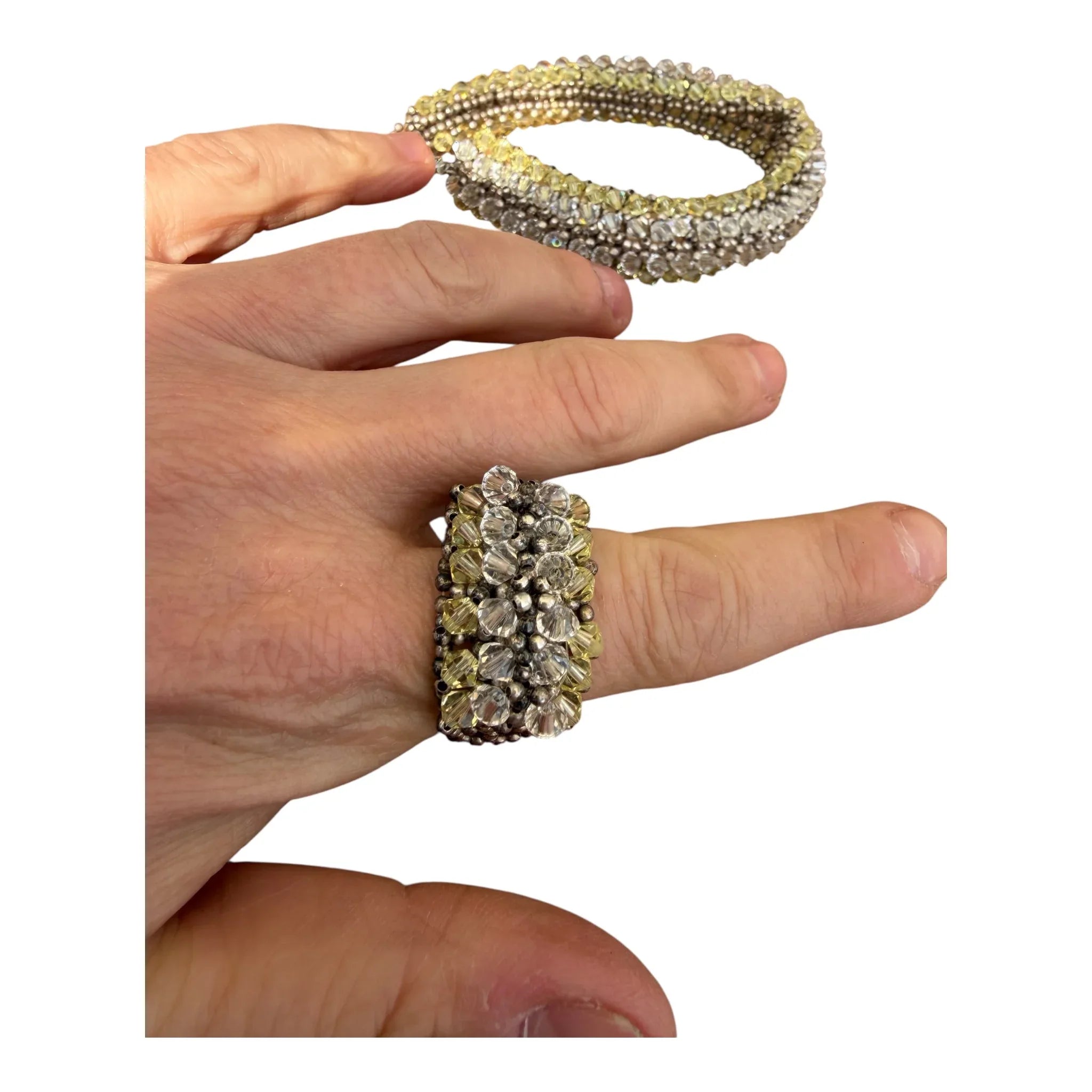 Bracciale perline telaio con anello a 5 €