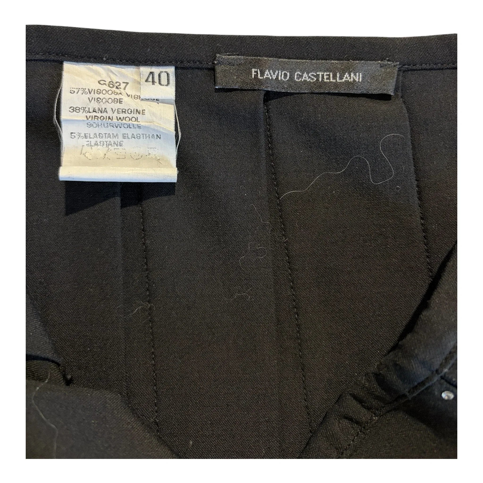 Flavio Castellani minigonna vintage nera con strass taglia 40