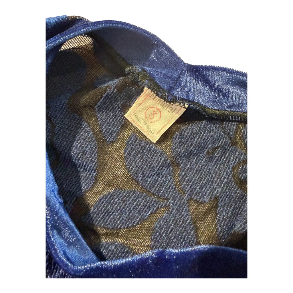 Body vintage in velluto bluette 
