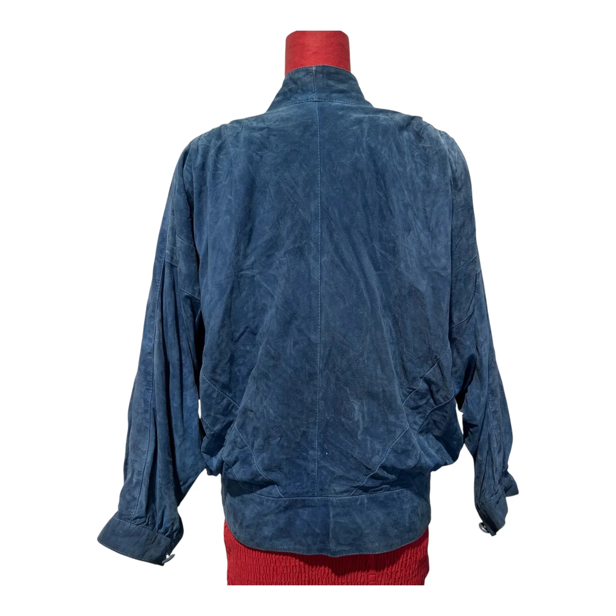 Giubbino vintage anni 80 donna in vera pelle di camoscio taglia S