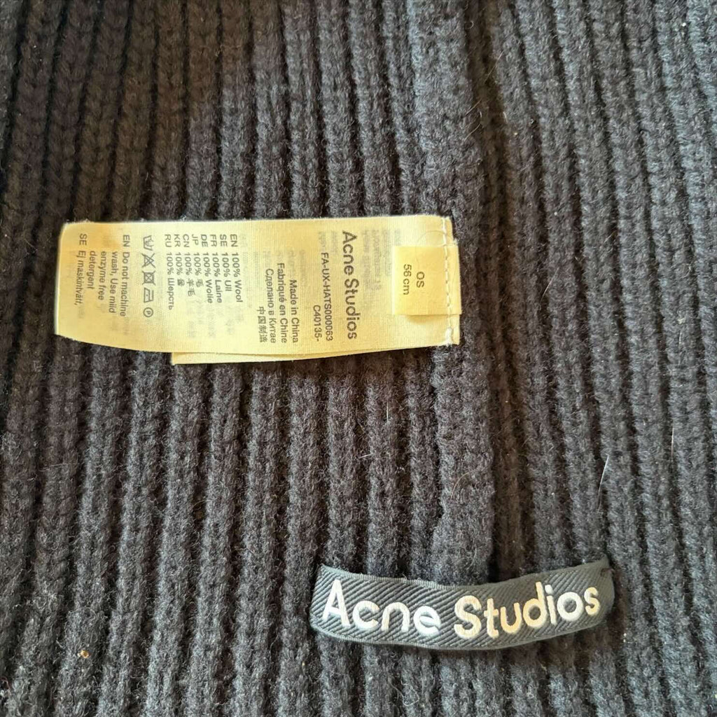 Etichette interne Berretto Acne Studios Panno Beanie - 100% Lana Nero
