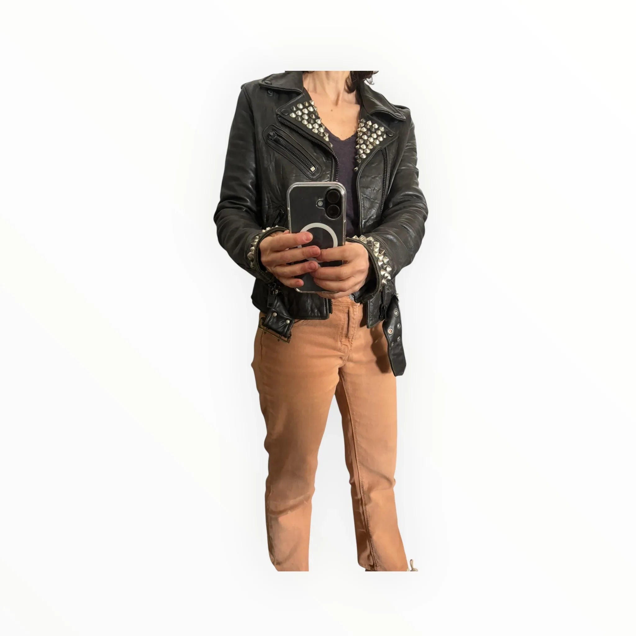 Chiodo pelle con borchie Robin’s jean