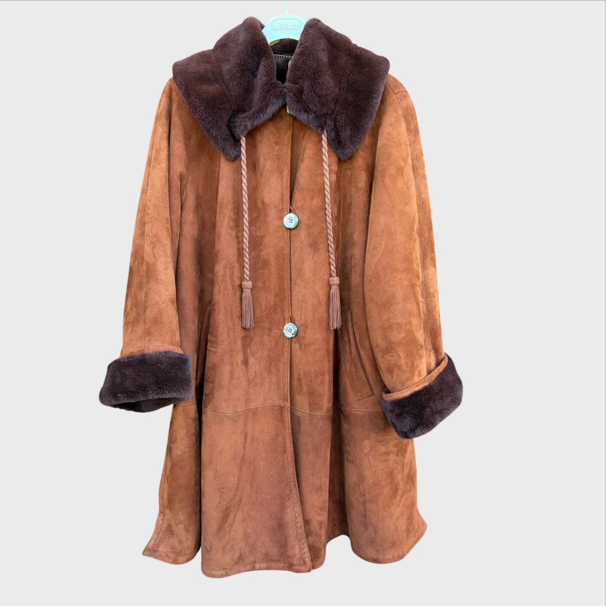 Montone Vintage Shearling da donna Gallotti manifattura italiana . Taglia 42 IT . Colore marrone 
