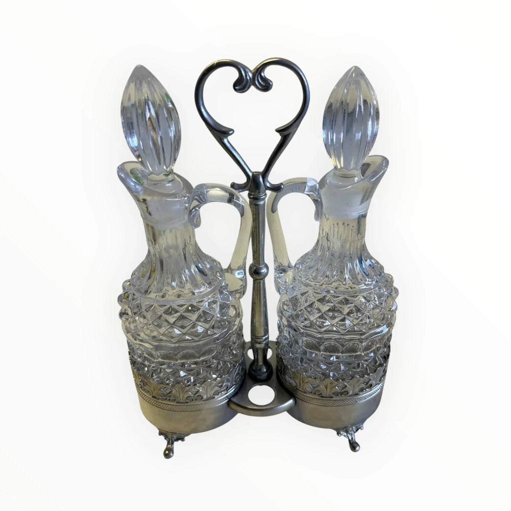 Set da condimento d’epoca peltro Delfi 95% - Cruet set vittoriano
