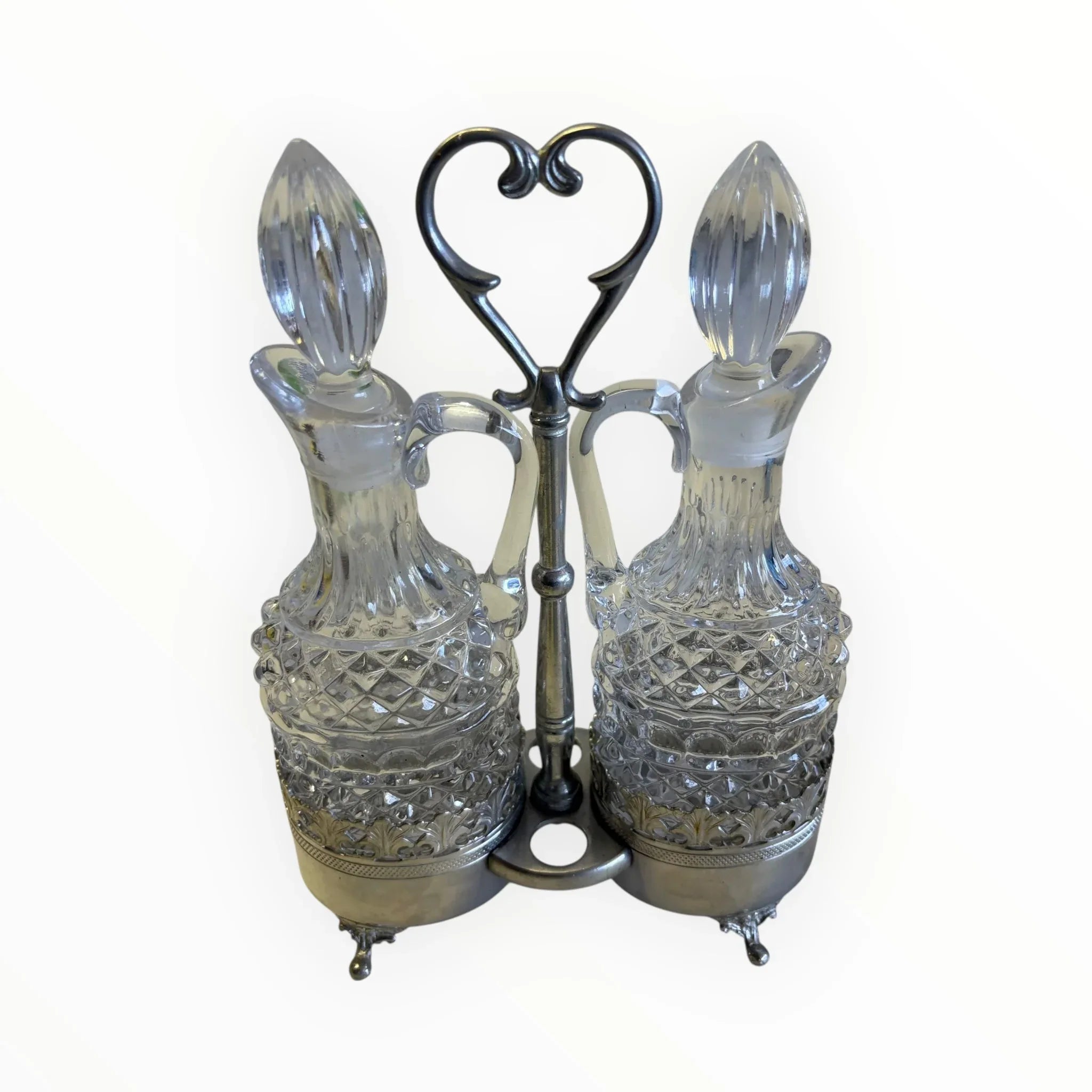 Set da condimento d’epoca peltro Delfi 95% - Cruet set vittoriano