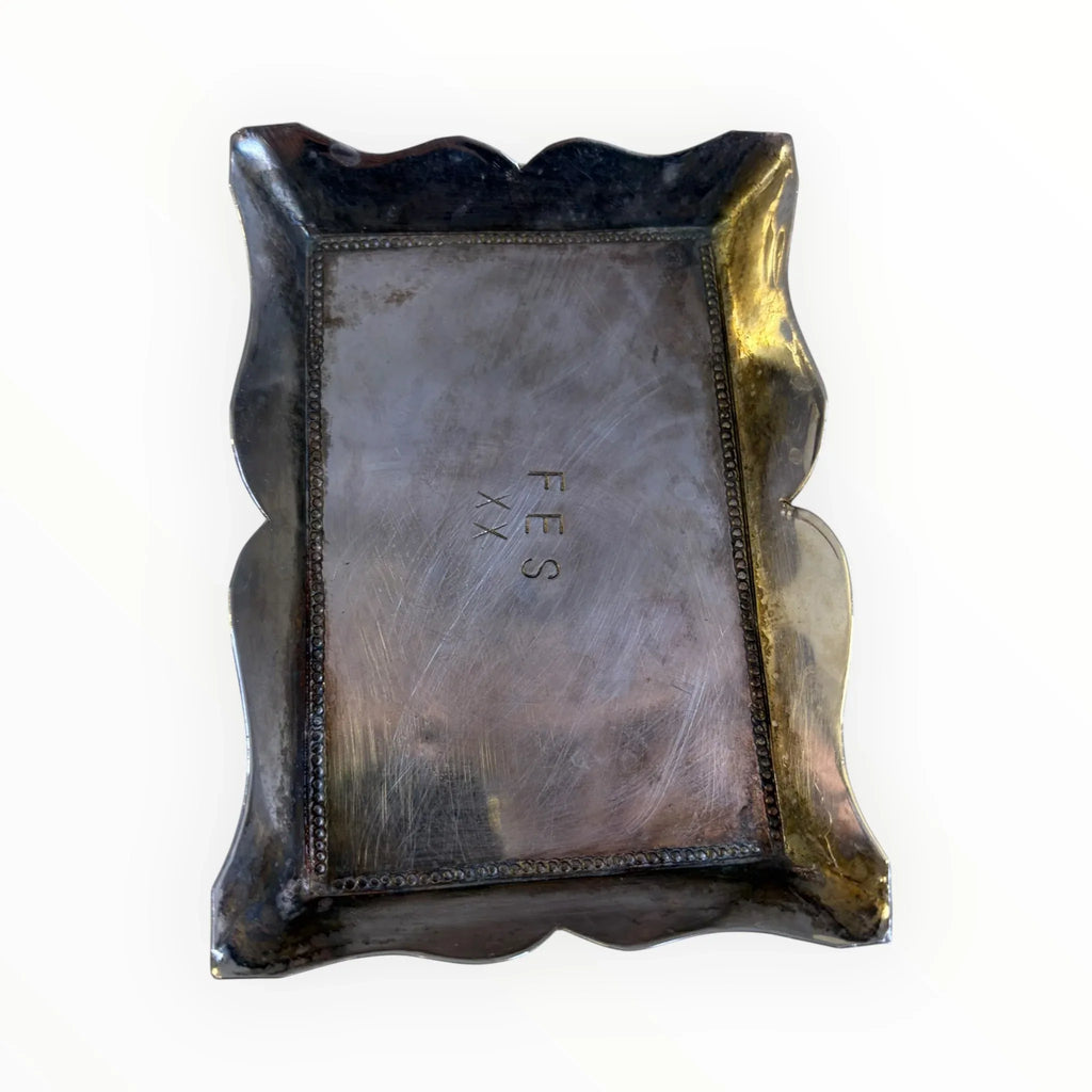 Antique box and metal jewelry holder