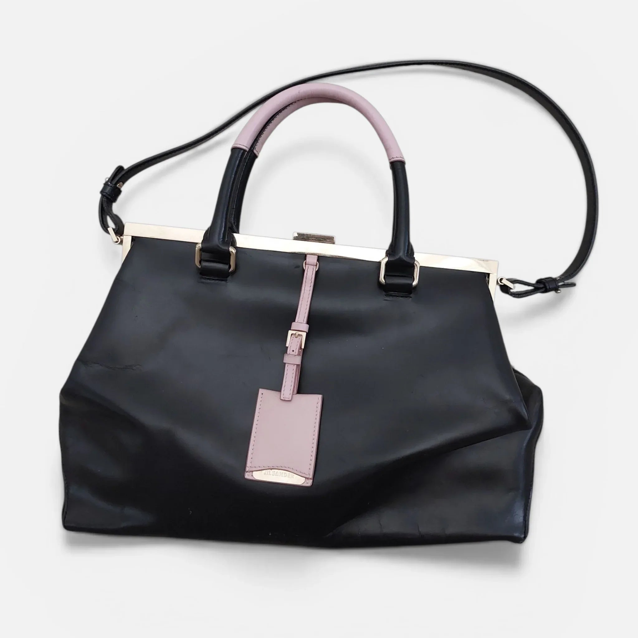Jil Sander Borsa Vintage disegnata da Rif Simons pelle Nera e Rosa