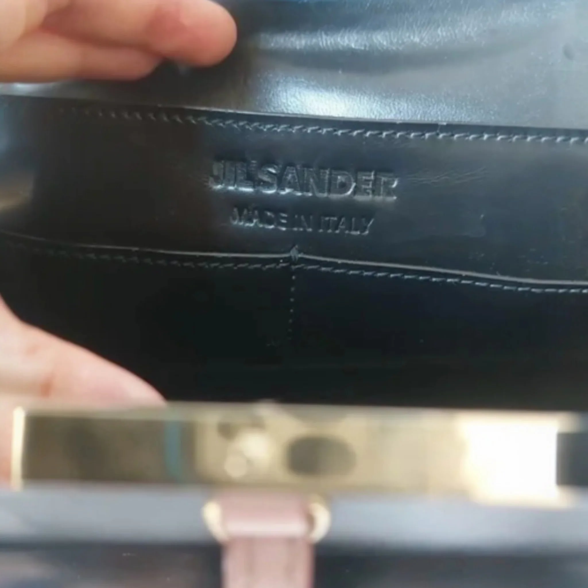 Jil Sander Borsa Vintage disegnata da Rif Simons pelle Nera e Rosa chiusura borsa logo interno