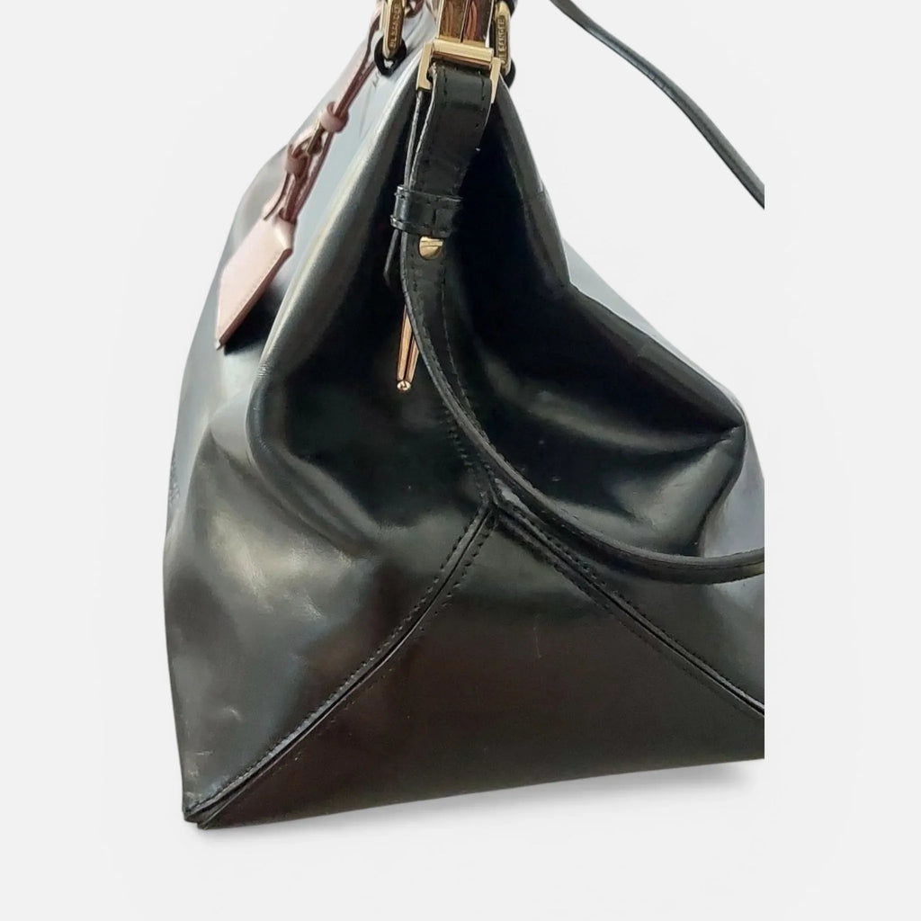 Jil Sander Borsa Vintage disegnata da Rif Simons pelle Nera e Rosa foto laterale