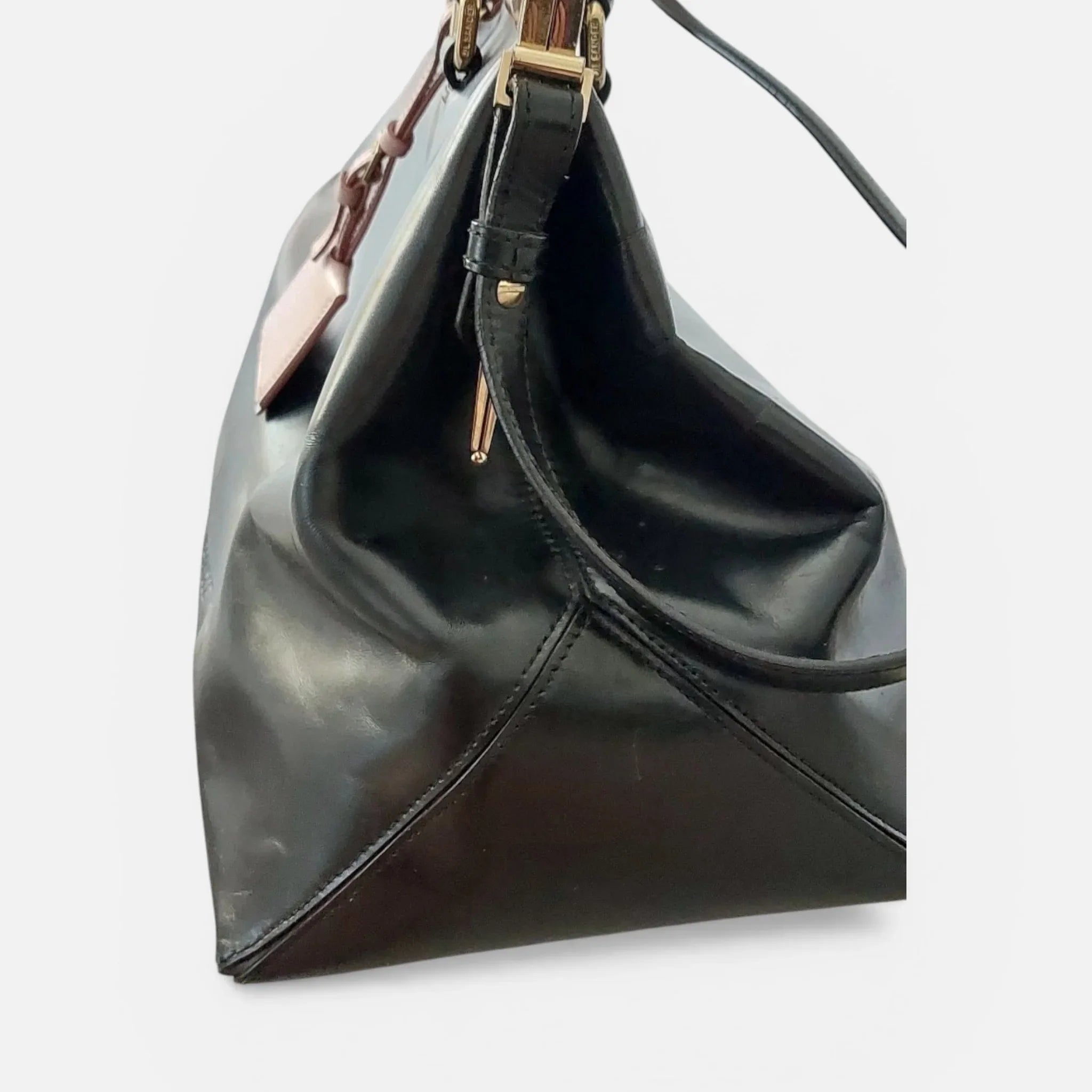 Jil Sander Borsa Vintage disegnata da Rif Simons pelle Nera e Rosa foto laterale
