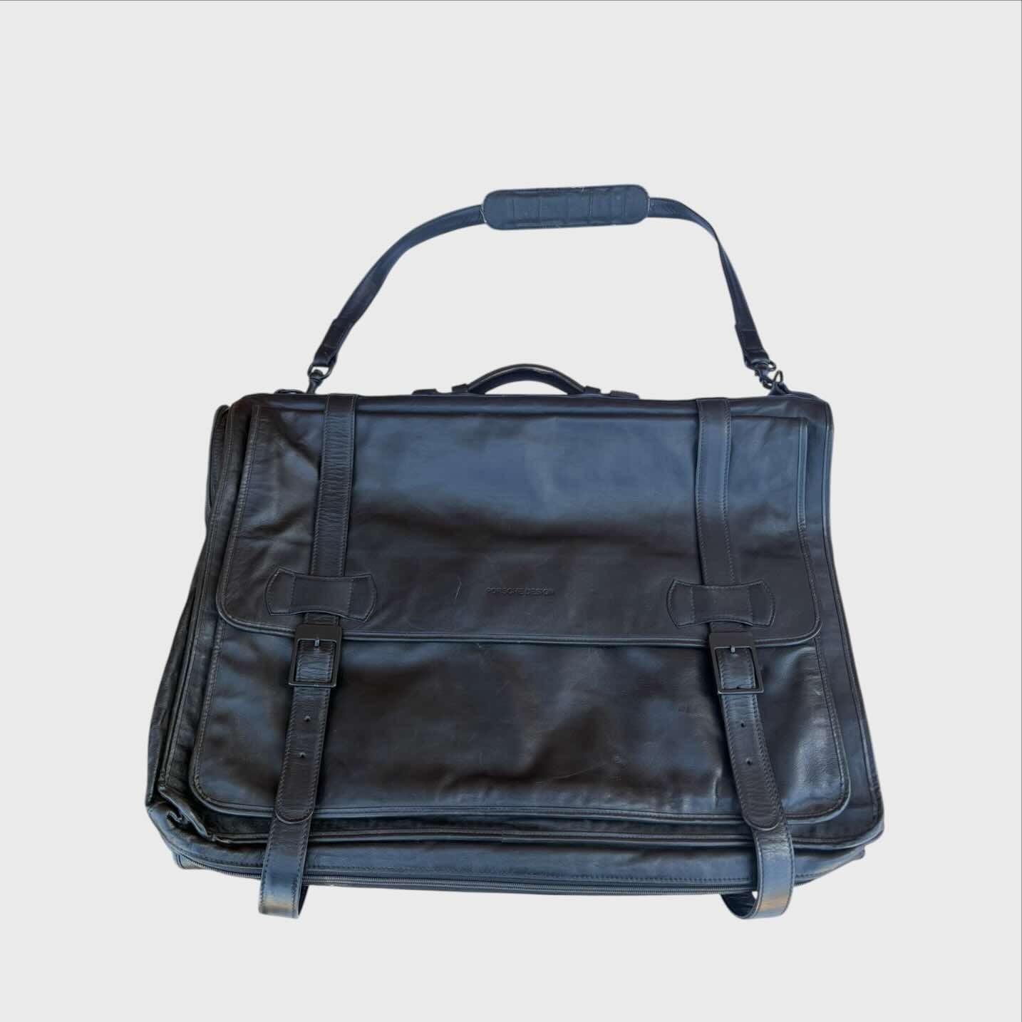Porsche design porta abiti in vera pelle nera