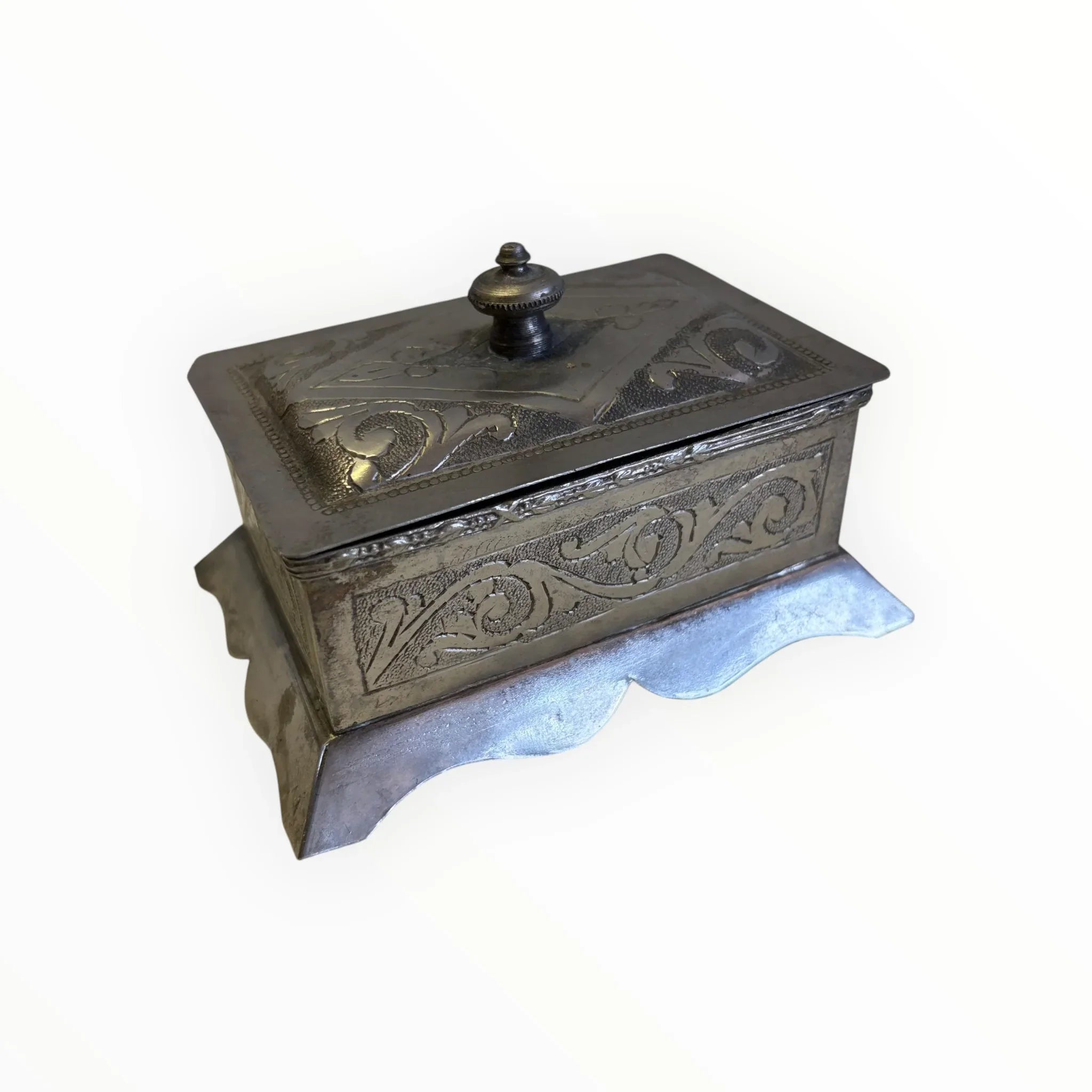 Scatola antica e metallo porta gioie fes xx